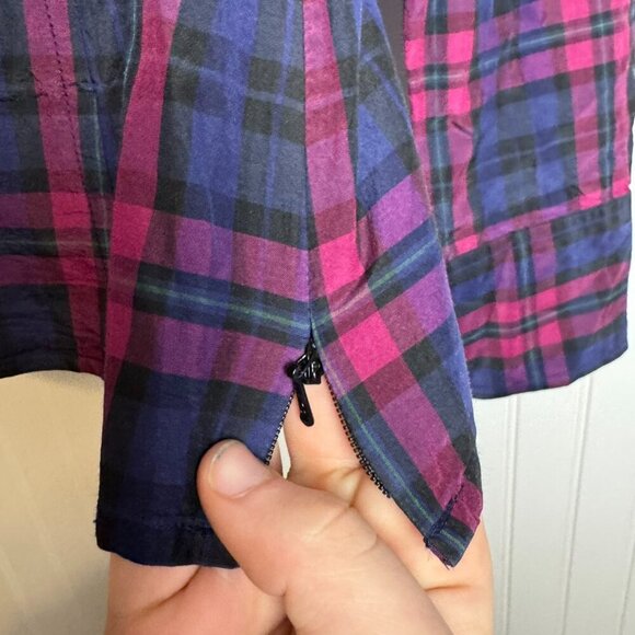 Talbots plaid faux wrap silk blend long sleeve top size 4 petite G45 - Picture 4 of 8